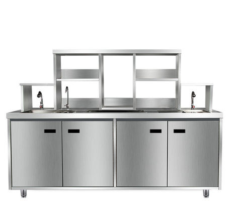 Cabinets d'acier inoxydable de restaurant de double couche en métal