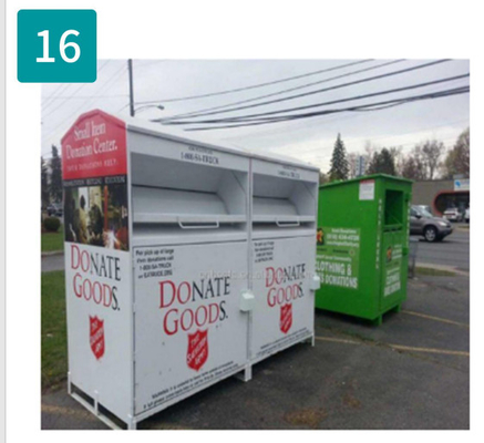 Poubelles/poubelles durables de boîte de baisse de donation de l'habillement 1mm en métal