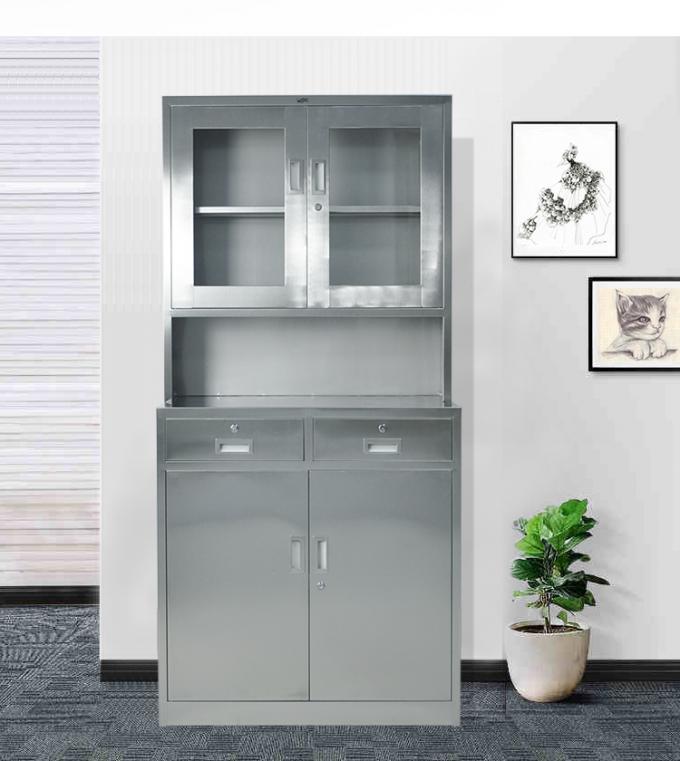 tiroirs de l'armoire à pharmacie 2 d'acier inoxydable
