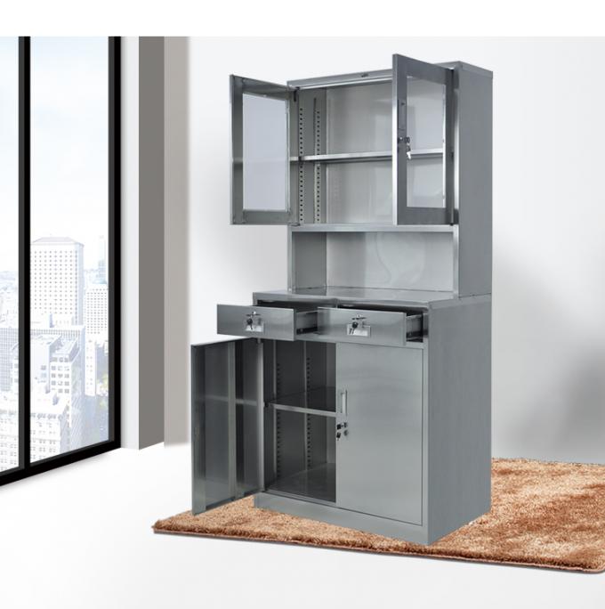 tiroirs de l'armoire à pharmacie 2 d'acier inoxydable